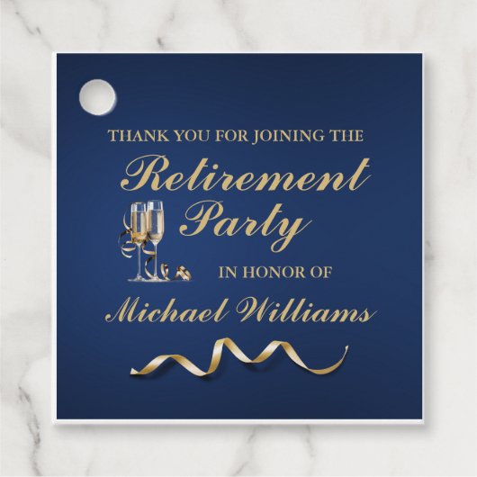 リタイアフォーマルンクラシックチャンパングラスブルー フェイバータグ (正面)