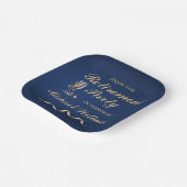 リタイアフォーマルンクラシックチャンパングラスブルー ペーパープレート (傾斜あり)