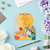 リタイアフレアトロピカルビーチカクテルパーティー アクリル招待状 (インサイチュ (ウェディング))