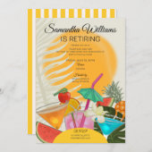 リタイアフレアトロピカルビーチカクテルパーティー 招待状 (正面/裏面)