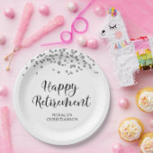 リタイアブラックシルバー紙吹雪スクリプト名 ペーパープレート (パーティー)