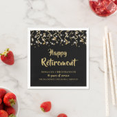 リタイアブラック金ゴールド紙吹雪ストリーマー スタンダードカクテルナプキン (インサイチュ)