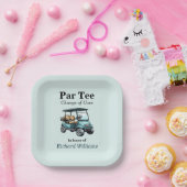 リタイアブルーゴルフカートPar Teeテーマ ペーパープレート (パーティー)