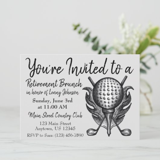 リタイアブレックファーストブランチゴルフボールクラブティー 招待状 (スタンド正面)