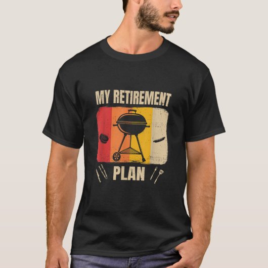 リタイアプランBBQタイマーバーベキュー2021ギフト Tシャツ (正面)