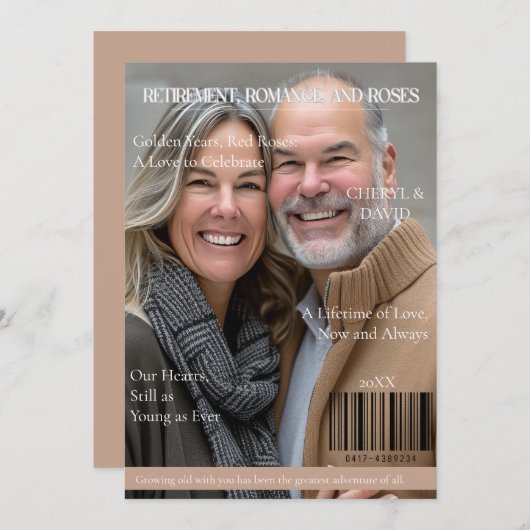 リタイアマガジンでの愛のカバーロマンス 招待状 (正面/裏面)