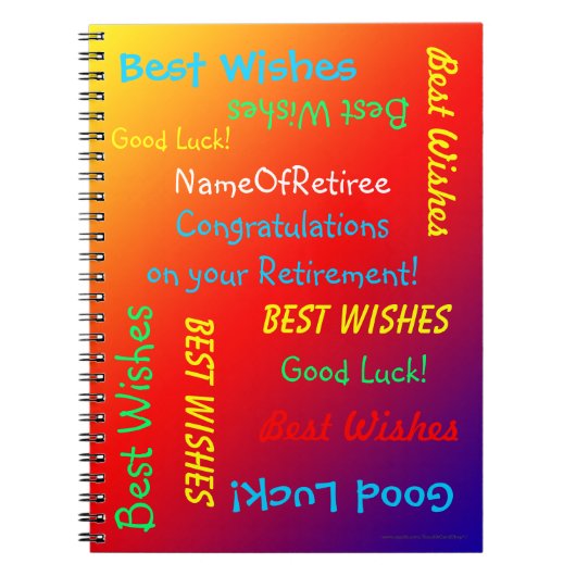 リタイアメモリーブック、鮮やかな虹 ノートブック (正面)