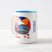 リタイアメントサヨナラテンションハローペンシおもしろいョン ツートーンマグカップ (正面左)