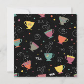 リタイアメントティーパーティー(鮮やかな色の熱いカップ) 招待状 (裏面)