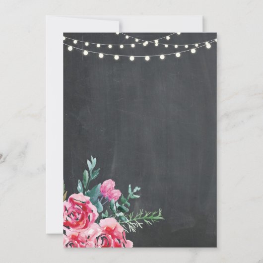 リタイアメントディナーパーティーウィメンズフラワーピンク招待状 招待状 (裏面)