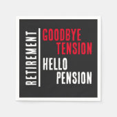 リタイアメントパーティーさようならテンションHello Pension スタンダードカクテルナプキン (正面)