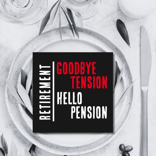 リタイアメントパーティーさようならテンションHello Pension スタンダードカクテルナプキン