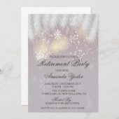 リタイアメントパーティーウィンタースノーフレーク招待状 招待状 (正面/裏面)
