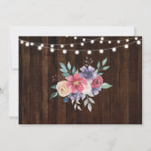 リタイアメントパーティーウッ退職したドピンクフラワー写真 招待状 (裏面)