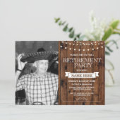 リタイアメントパーティーウッ退職したド写真 招待状 (スタンド正面)