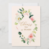 リタイアメントパーティーエレガント赤面ピンクフローラかわいらし 招待状 (裏面)