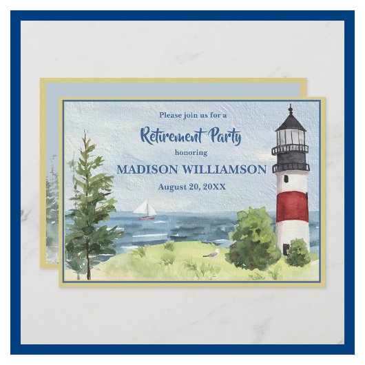 リタイアメントパーティーコースタルライトハウスウォーター 案内状