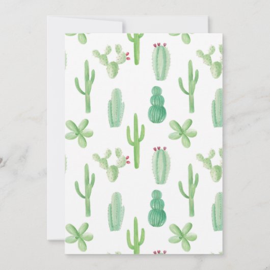 リタイアメントパーティーサボテン水彩プリント招待状 招待状 (裏面)