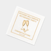 リタイアメントパーティーシャンパンフォイルスタンプナプキンス 箔ナプキン (左)