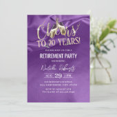 リタイアメントパーティーシャンパン応援紫シルク 招待状 (スタンド正面)