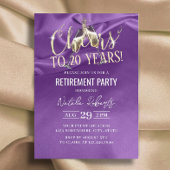 リタイアメントパーティーシャンパン応援紫シルク 招待状