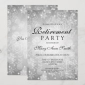 リタイアメントパーティーシルバーウィンター《写真》ぼけ味ライト 招待状 (正面/裏面)