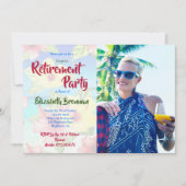 リタイアメントパーティートロピカルフラワーハイビスカスフォト 招待状 (正面)