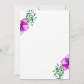 リタイアメントパーティーパープル水彩フローラリース 招待状 (裏面)