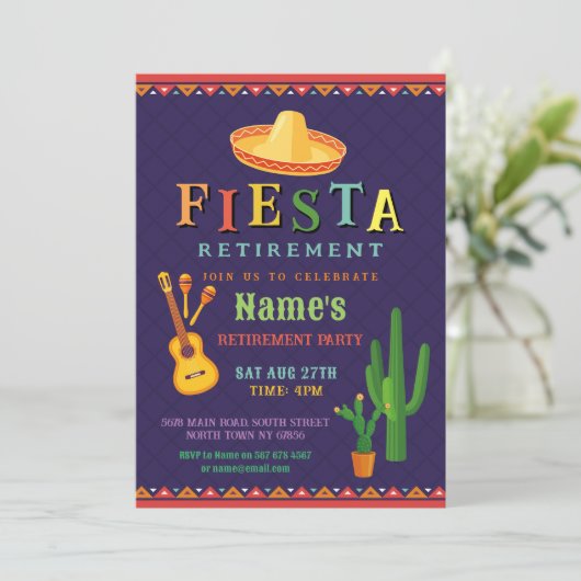 リタイアメントパーティーフィエスタメキシカンサボギター 招待状 (スタンド正面)