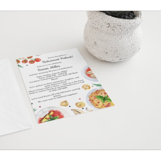 リタイアメントパーティーポットラック招待状 招待状