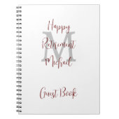 リタイアメントパーティーモノグラムホワイトブルガンディゲスト ノートブック (正面)