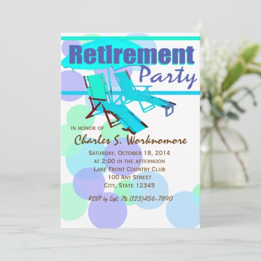 リタイアメントパーティーラウンジチェア 招待状 (スタンド正面)