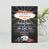 リタイアメントパーティーラスベガスカジノサイコロ招待状 招待状 (スタンド正面)