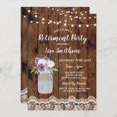 リタイアメントパーティーレースウッドメイソンジャー招待状 招待状 (正面/裏面)