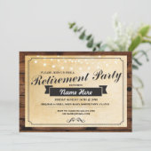 リタイアメントパーティーヴィンテージ退職した紙ウッド招待状 招待状 (スタンド正面)