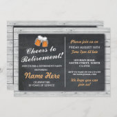 リタイアメントパーティー応援ビアーズウッドチョーク招待状 招待状 (正面/裏面)