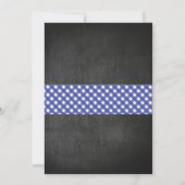 リタイアメントパーティー招待状ブルーギンガムBBQバーラップ 招待状 (裏面)