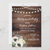 リタイアメントパーティー素朴Wood Anemoneフローラ 招待状 (正面)