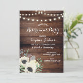 リタイアメントパーティー素朴Wood Anemoneフローラ 招待状 (スタンド正面)