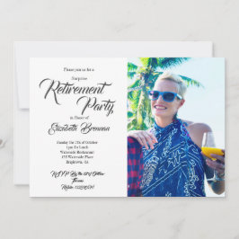 リタイアメントフォトビーチモダンスタイリッシュタイポグラフィ 招待状