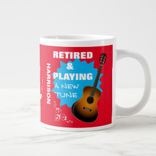 リタイアメントミュージシャンおもしろいことわざギターグラフィック ジャンボコーヒーマグカップ