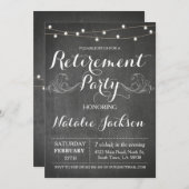 リタイアメント招待状チョークボード退職した招待状 招待状 (正面/裏面)