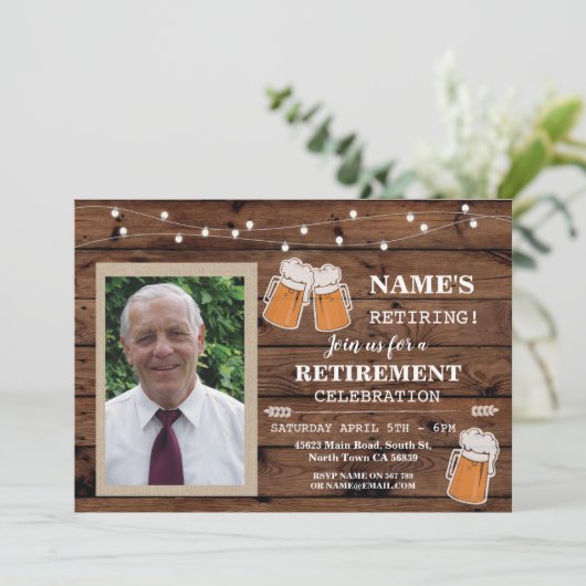 リタイアメント招待状フォトパーティー招待状 招待状 (スタンド正面)