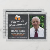 リタイアメント招待状フォト応援ビアパブパーティー 招待状 (正面/裏面)