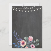 リタイアメント誕生日ピンクフラワーズチョーク招待状 招待状 (裏面)