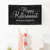 リタイアメント·シンプル·シルバー·紙吹雪 横断幕 (インサイチュ)