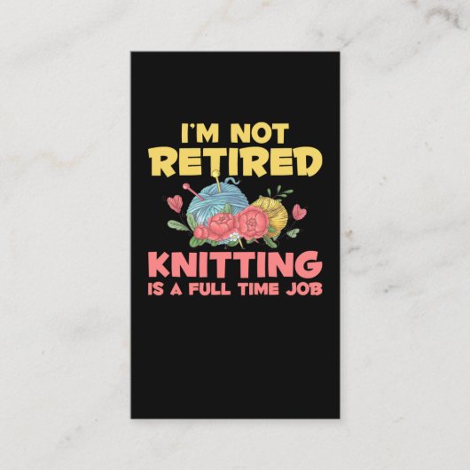 リタイアメント・ニッター・ク退職したロチェット・ヤーン愛好家 名刺 (正面)