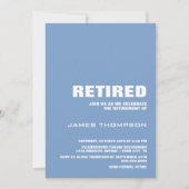 リタイアモダンパーティーシンプルダスティブルーホワイト 招待状 (正面)