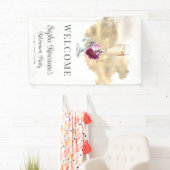 リタイアモダンメントパーティーシャンパングリッター歓迎 横断幕 (インサイチュ)