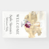 リタイアモダンメントパーティーシャンパングリッター歓迎 横断幕 (横)